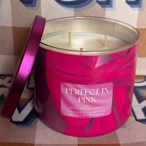 NEW B&BW Perfect In Pink 3 wick soy wax blend candle